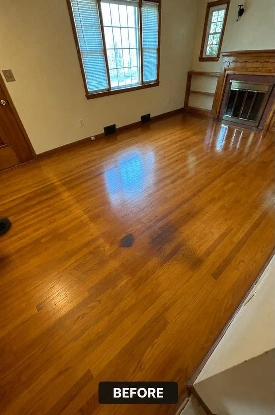 Before: Custom gray stain refinish
