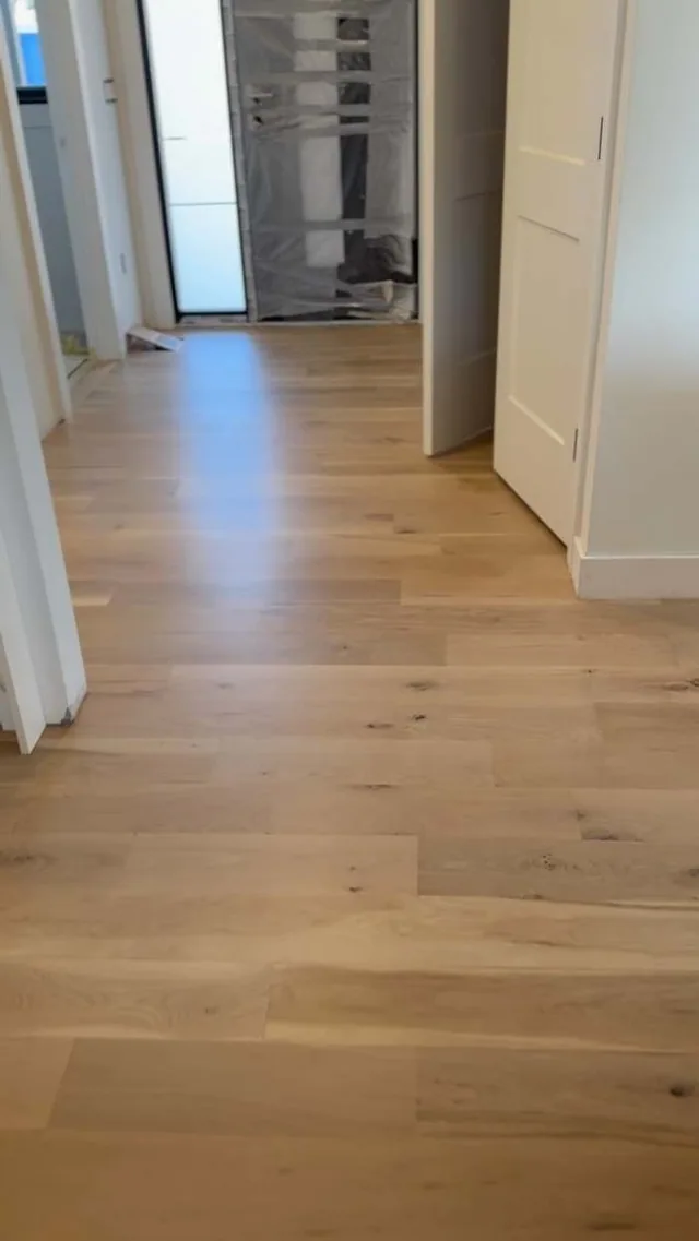 Light natural hardwood hallway