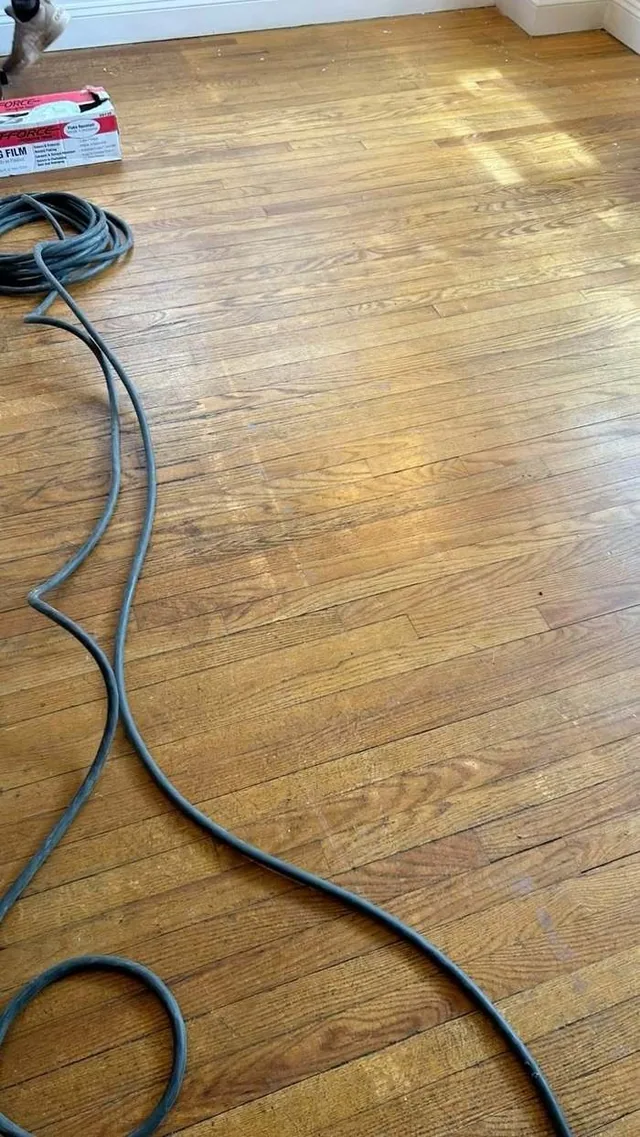 Floor sanding in progress
