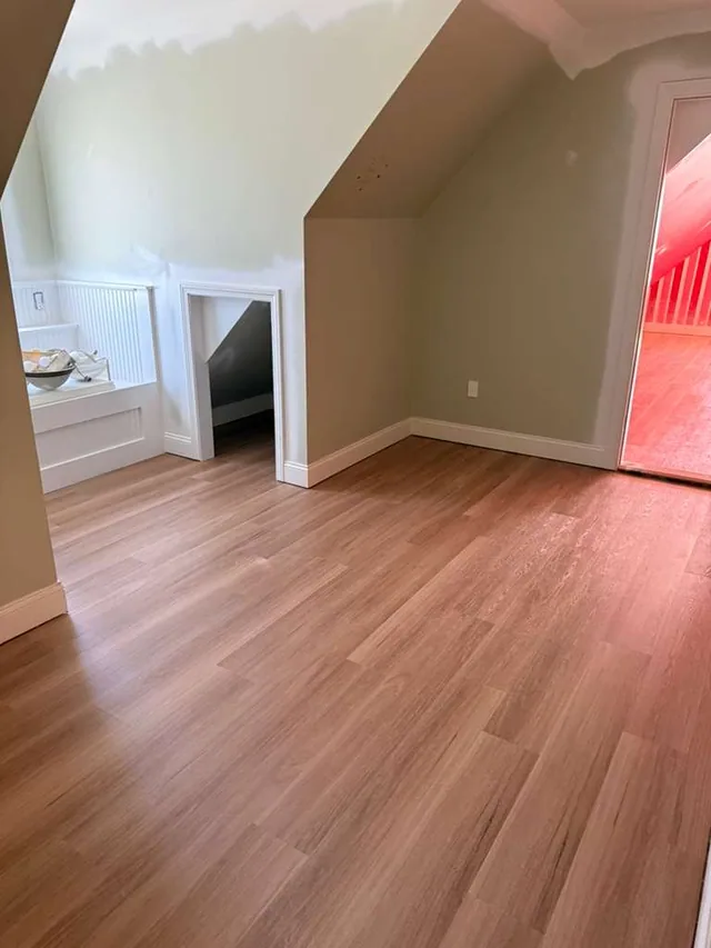 Refinished red oak in an upstairs room